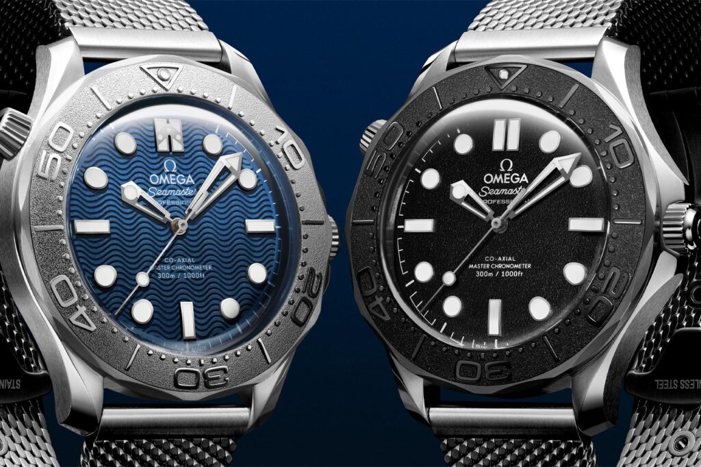 Omega Seamaster Diver 300M James Bond and Spectre watches with themed dials and custom rotors
