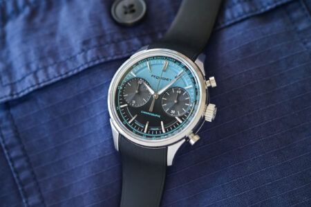 Pequignet Royale Paris Chrono BPM with electric blue and black gradient dial