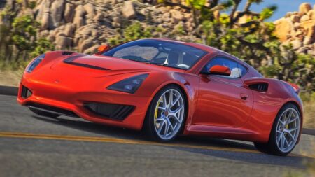 Saleen S1 Opens for Pre-Orders With 450 HP and a $160,000 Starting Price Saleen S1 mid-engined sports car in a studio setting
