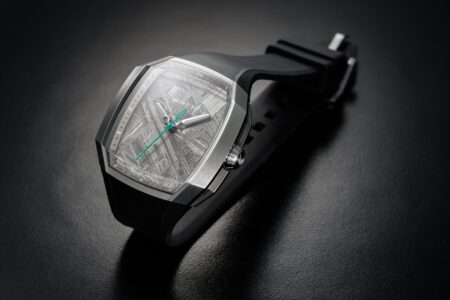 Wren Vessel Builds Its Identity Around a Faceted Sapphire Crystal Wren Vessel watch with faceted sapphire crystal and integrated bracelet