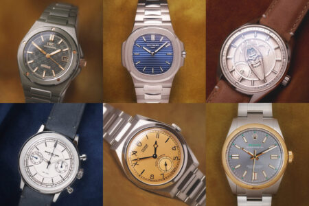 Selection of anniversary wristwatches from Seiko, Citizen, Oris, Tudor and Rolex arranged together
