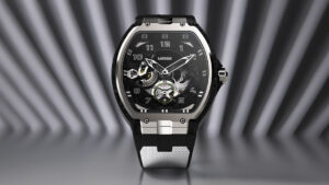 Lorige BL-Endurance Evolution Competition watch with Carbon Carbon tonneau case and gradient sapphire dial