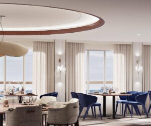 Crystal Serenity cruise ship at sea with an elegant luxury travel atmosphere