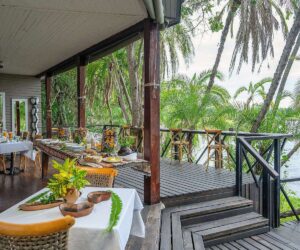 Boat safari on the Zambezi River near a Namibian island lodge