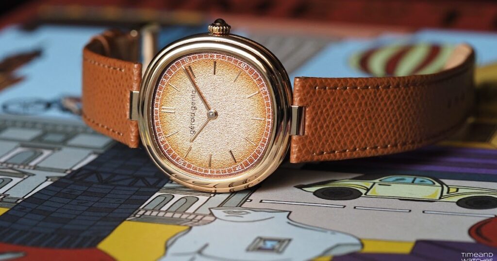 Gérald Genta Geneva Time Only Marrone watch in 4N rose gold with brown dial and light brown calfskin strap