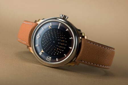 Ming and Massena LAB Turn the Honeycomb Dial Into a Secret Watch Ming x Massena LAB 57.09 Secret Honey with rotating honeycomb dial and titanium case