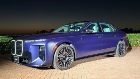 BMW Brings V8 Power Back to the 7 Series with the 2027 M760 xDrive 2027 BMW M760 xDrive luxury sedan driving on a city road
