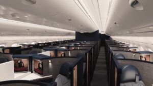 British Airways Airbus A380 in flight with refreshed cabin concept