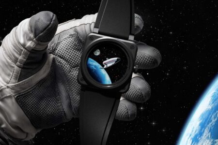 Bell & Ross BR-03 Space Mission Turns Timekeeping Into an Orbit Bell & Ross BR-03 Space Mission black ceramic watch with Earth, Moon, Mars and spacecraft dial