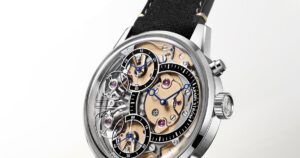 Armin Strom Mirrored Force Resonance Zeitgeist 1665 3N with gold-toned movement finishing and black lacquer dial elements