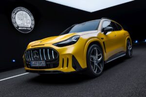 Mercedes-AMG GT SUV electric performance SUV front three-quarter view