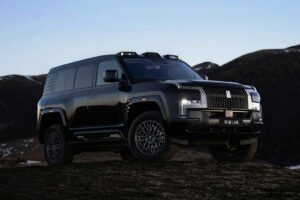 BYD Yangwang U8 luxury SUV driving on a road