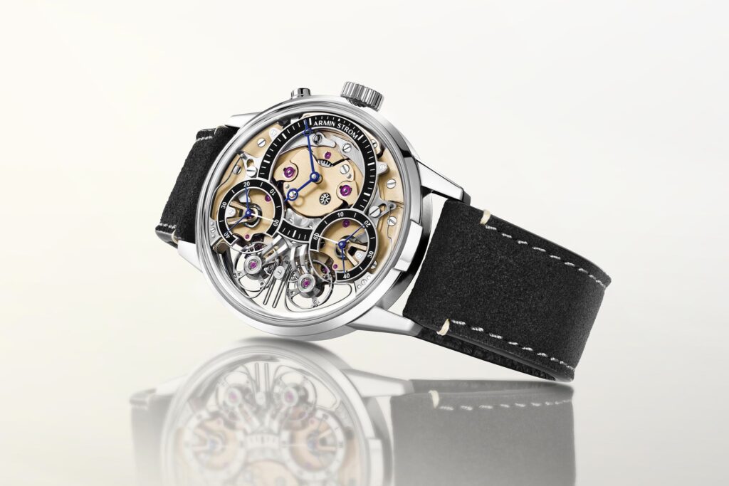 Armin Strom Mirrored Force Resonance Zeitgeist 1665 3N with yellow gold-toned movement architecture