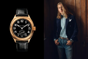 Ralph Lauren Vintage ’67 watch in 18K gold with black dial