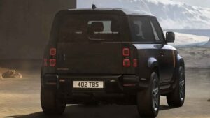 Land Rover Defender 90 rear view without a rear-mounted spare wheel