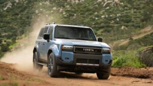 Toyota Land Cruiser Recall Affects More Than 100,000 SUVs in the US Toyota Land Cruiser J250 SUV parked outside a service facility