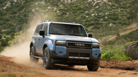 Toyota Land Cruiser Recall Affects More Than 100,000 SUVs in the US Toyota Land Cruiser J250 SUV parked outside a service facility