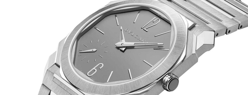 Bvlgari’s Octo Finissimo Finds a New Balance at 37mm Bvlgari Octo Finissimo 37mm automatic watches in titanium and yellow gold