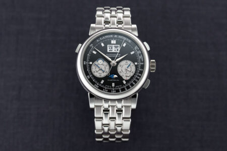 A. Lange & Söhne Marks 20 Years of the Datograph Perpetual in Platinum and Diamonds A. Lange & Söhne Datograph Perpetual in platinum with black dial and diamond hour markers