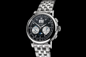 A. Lange and Sohne Datograph Perpetual platinum anniversary edition with diamond hour markers