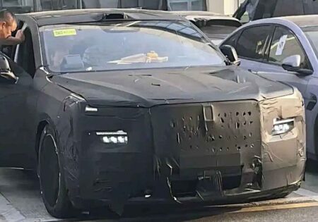 Camouflaged BYD Yangwang flagship sedan prototype testing in the UAE