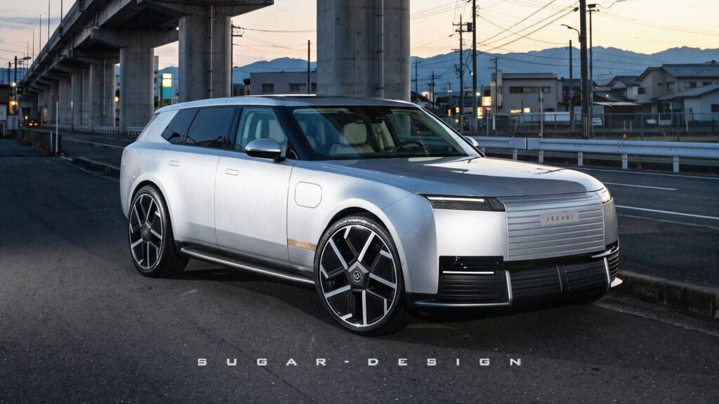 Digital rendering of a Jaguar Type 01 inspired electric SUV