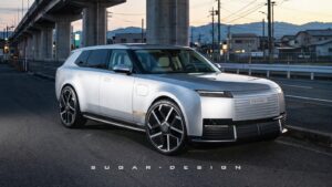 Digital rendering of a Jaguar Type 01 inspired electric SUV