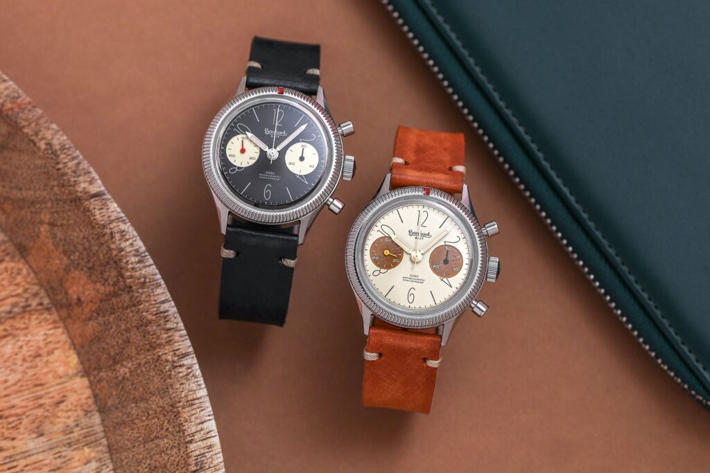 Hanhart 417 ES x 0260 x BAIT chronograph with vintage racing-inspired bi-compax dial
