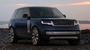Land Rover Range Rover SUV rear view showing tailgate and camera area