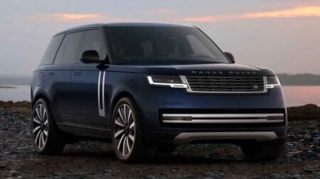 Land Rover Range Rover SUV rear view showing tailgate and camera area