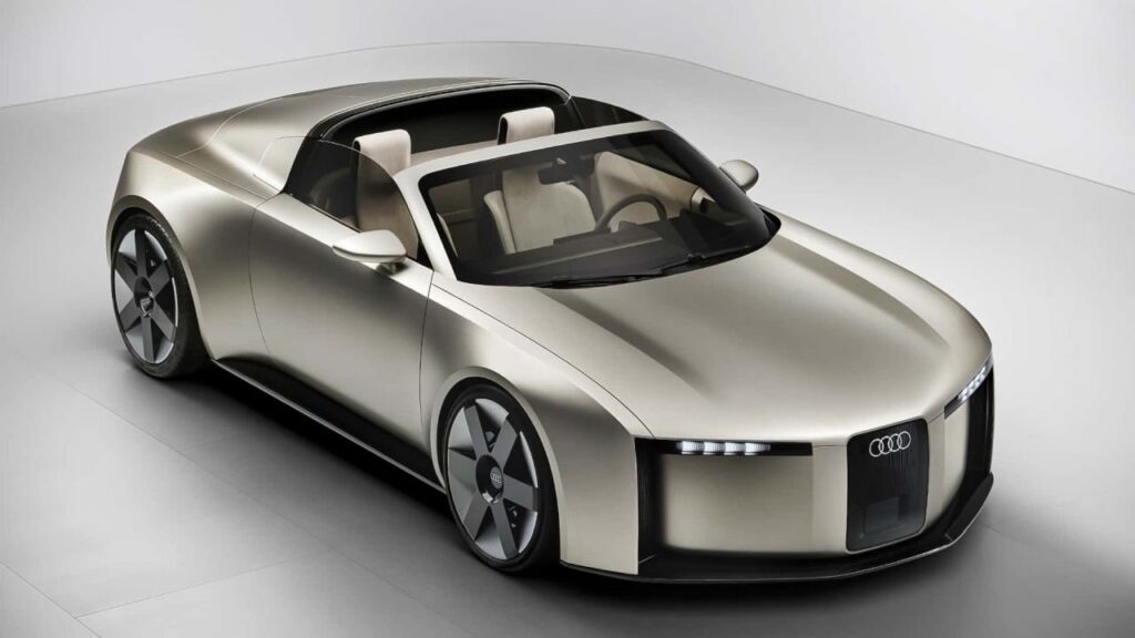 Audi’s Electric Sports Car Moves Closer With Porsche 718 Underpinnings Audi Concept C inspired electric sports car silhouette on a clean studio background