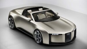 Audi Concept C inspired electric sports car silhouette on a clean studio background