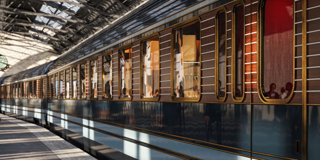 Why Modern First Class Is Moving to the Rails Premium high-speed train carriage with wide seats and large windows passing through a landscape