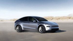 Tesla Model Y driving on an Australian road